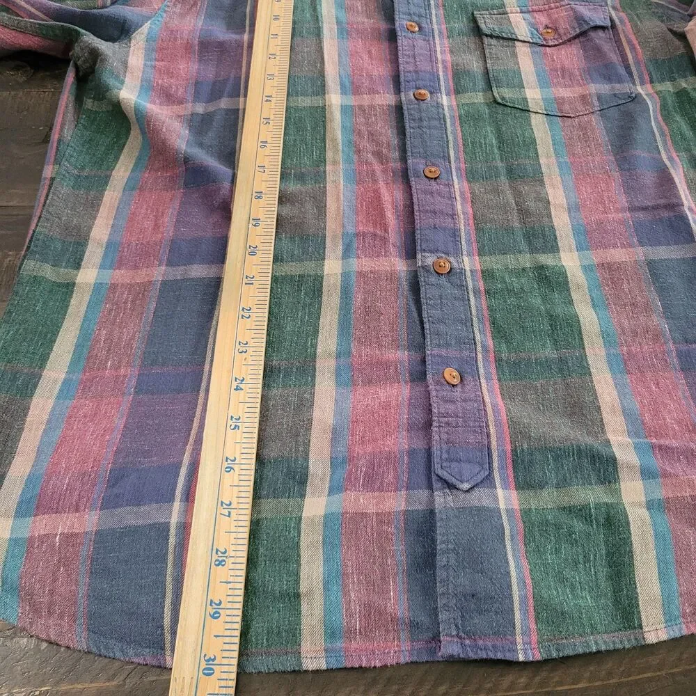 J.Crew Men's Slim Fit Plaid Button-Up Shirt Size Large Casual Preppy